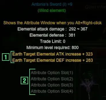 Relative Option Attribute Slots · žaidimo vaizdas