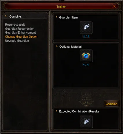 NPC Trainer Change Guardian Option · žaidimo vaizdas